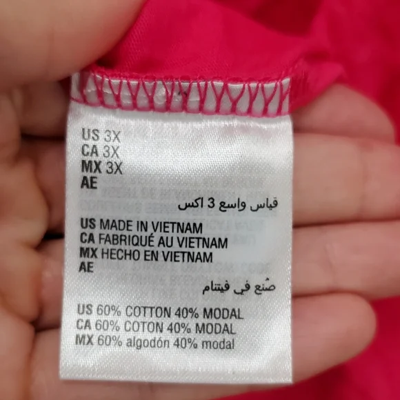 Karen Scott 3X Pink Ruffled Short Sleeve V-Neck Top - Picture 3 of 8